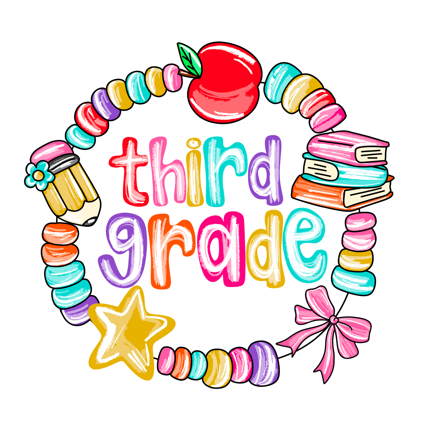 Beaded Bracelet Grade Teacher Tee – Bright, Fun & Classroom-Ready
