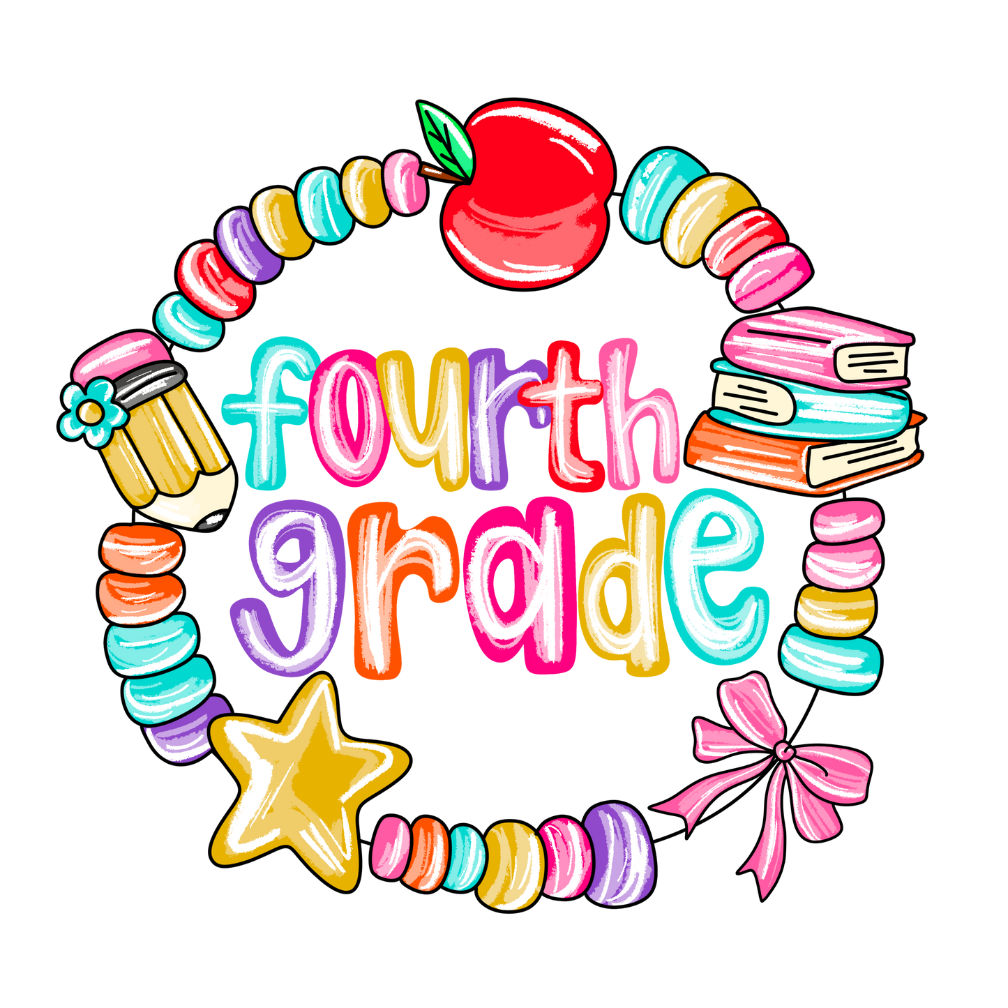 Beaded Bracelet Grade Teacher Tee – Bright, Fun & Classroom-Ready