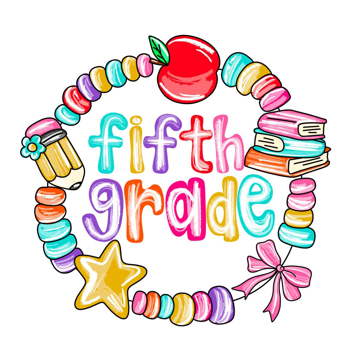 Beaded Bracelet Grade Teacher Tee – Bright, Fun & Classroom-Ready