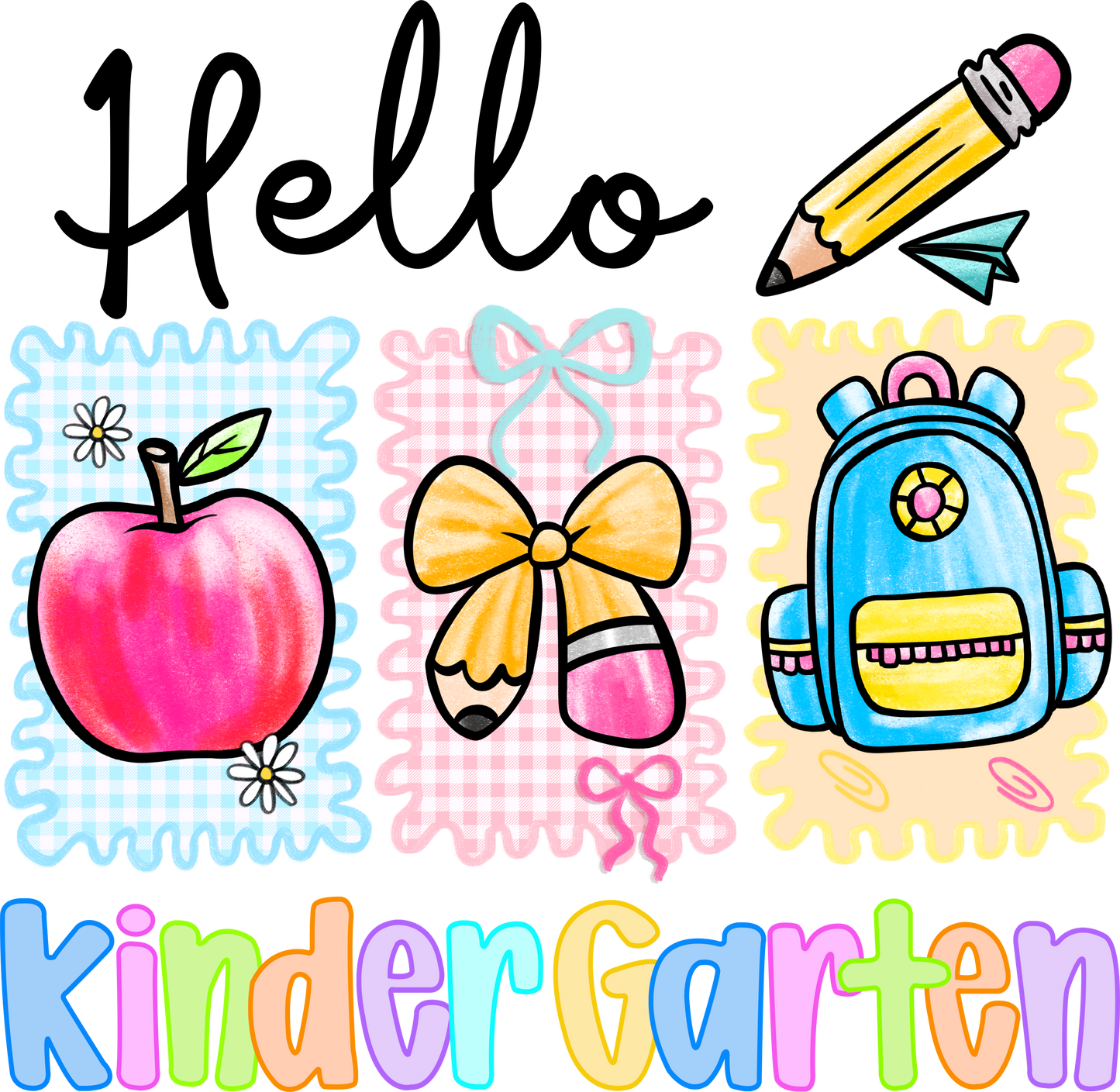 Custom Teacher Tee – Kindergarten Postcard Style