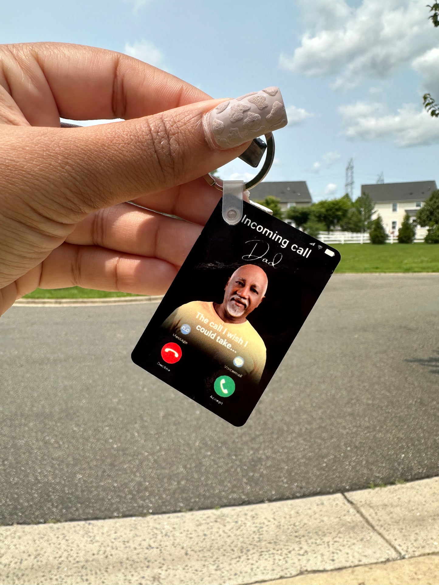 Memorial Keychain – “The Call I Wish I Could Take” Keepsake