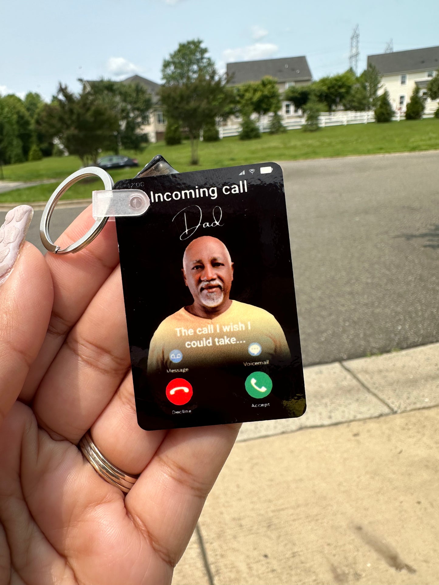 Memorial Keychain – “The Call I Wish I Could Take” Keepsake