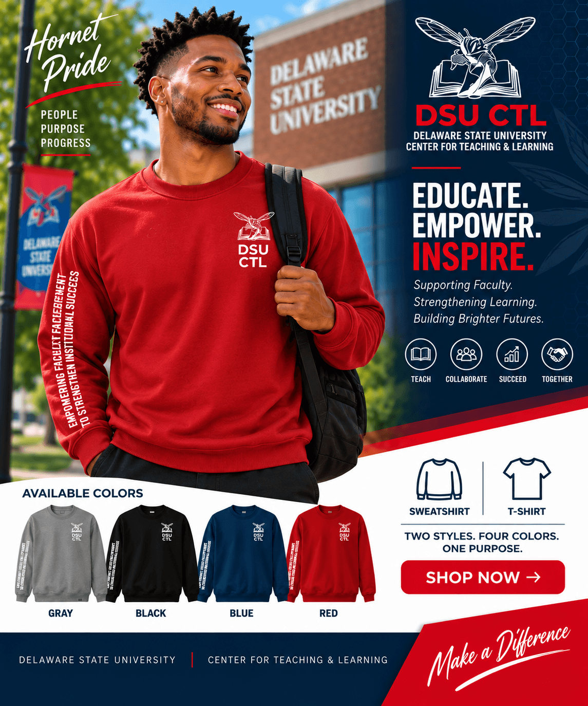 Delaware State University CTL DSU Hornets Apparel – T-Shirt & Sweatshirt