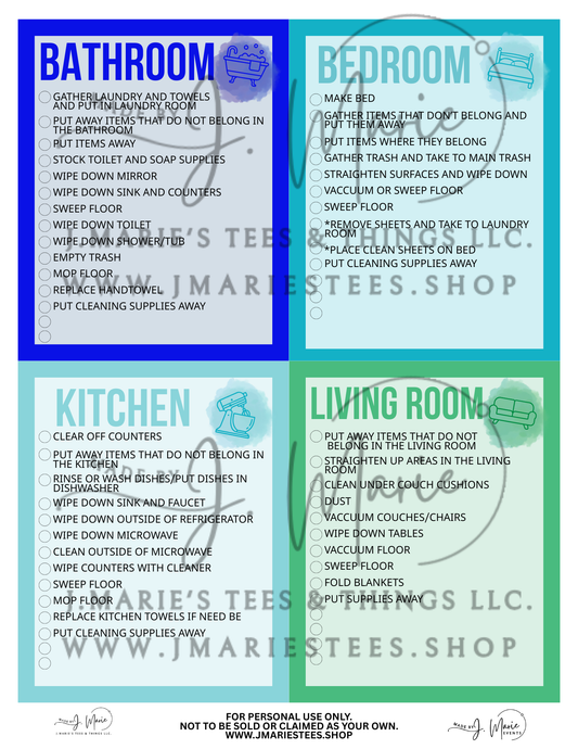 Chores Checklist (Printed and Assembled for You)– Printable Kids Responsibility Chart