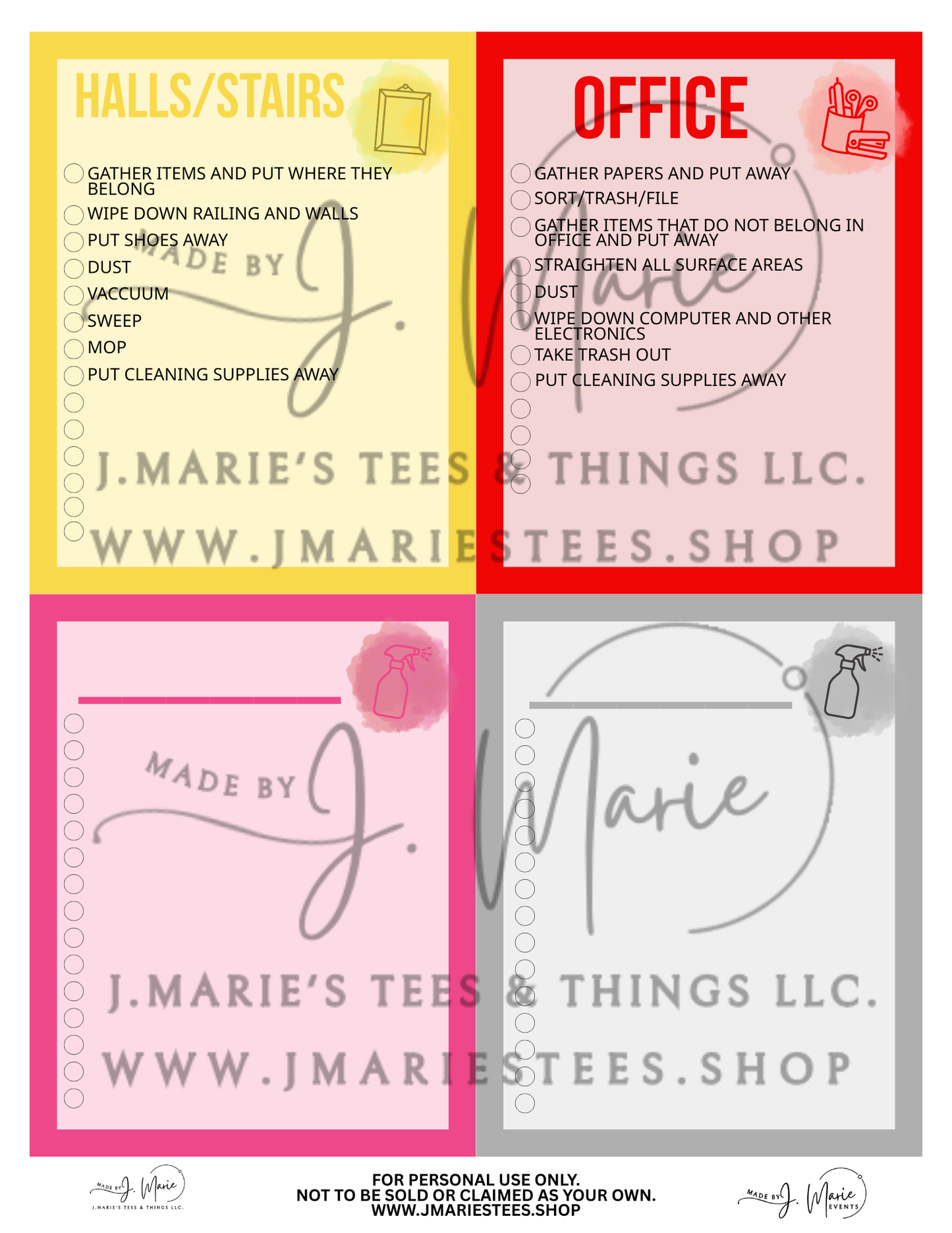 Digital Chores Checklist – Printable Kids Responsibility Chart