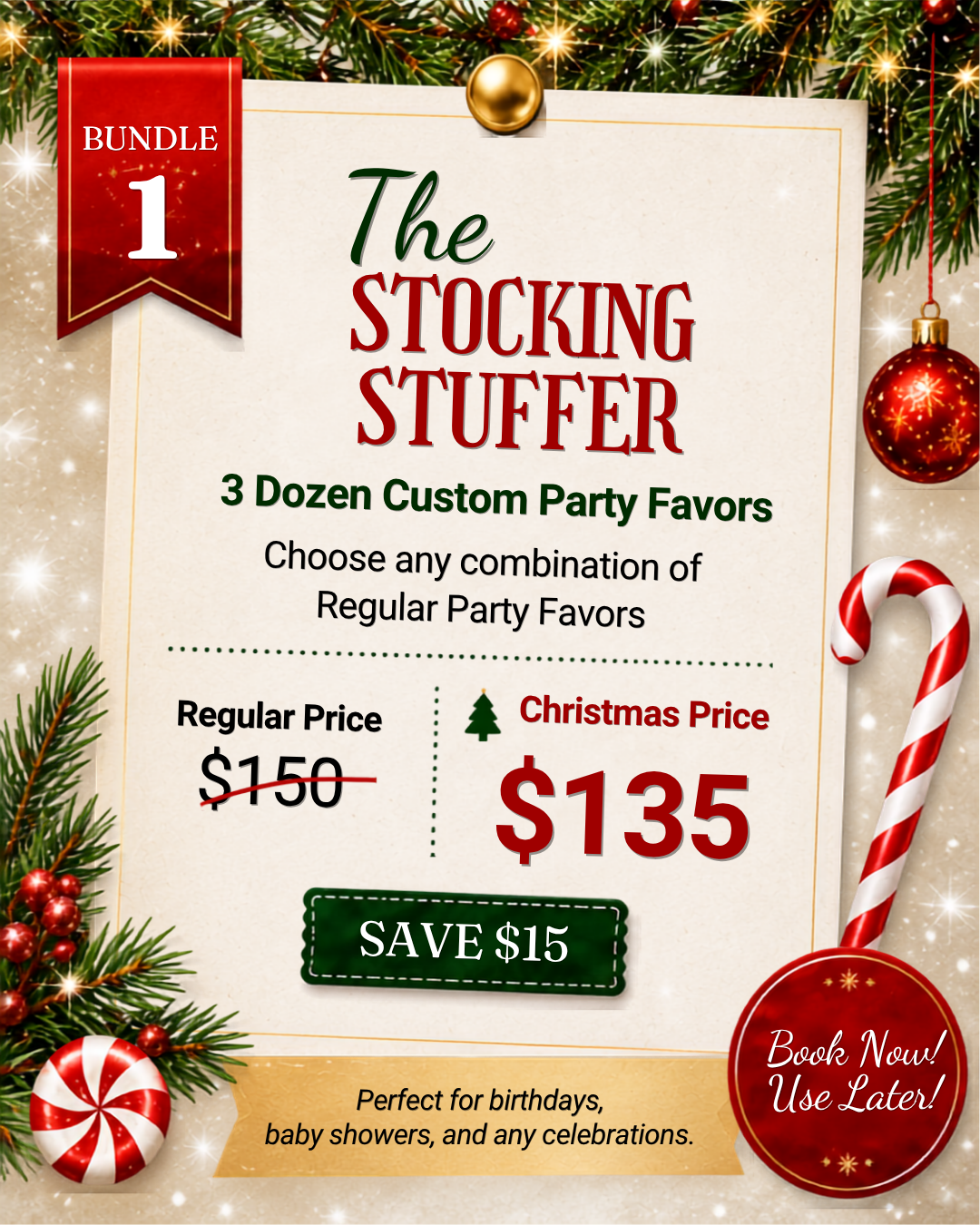 Christmas In July Party Favor Booking Event