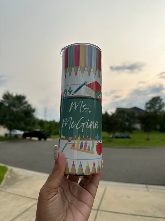 Inspire. Teach. Repeat. – Custom Teacher Tumbler &amp; Matching Notebook Set