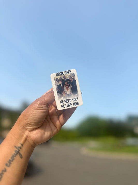 Custom Acrylic Car Visor Photo Clip – Personalized Father’s Day Gift