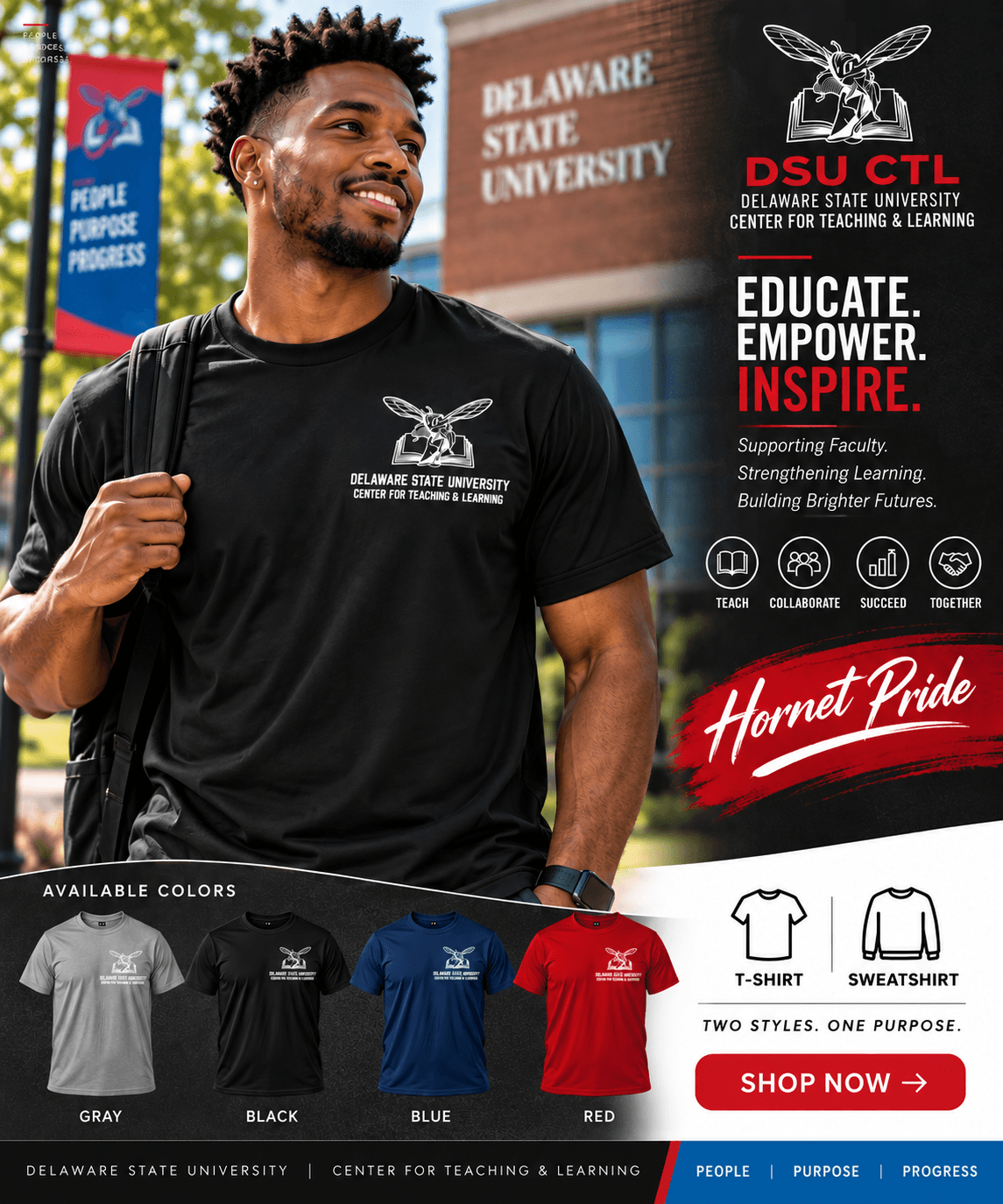 Delaware State University CTL DSU Hornets Apparel – T-Shirt & Sweatshirt